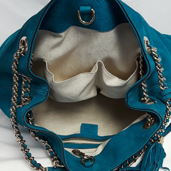 New GUCCI 308982 suede Chain Strap shoulder bag - Picture 5 of 8